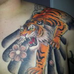 тату японский тигр 26.11.2019 №012 -japanese tiger tattoo- tatufoto.com