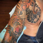 тату японский тигр 26.11.2019 №022 -japanese tiger tattoo- tatufoto.com