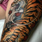тату японский тигр 26.11.2019 №023 -japanese tiger tattoo- tatufoto.com