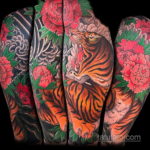 тату японский тигр 26.11.2019 №033 -japanese tiger tattoo- tatufoto.com
