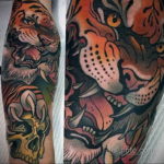 тату японский тигр 26.11.2019 №038 -japanese tiger tattoo- tatufoto.com