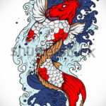 тату японских карпов 26.11.2019 №010 -japanese carps tattoo- tatufoto.com