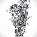 эскиз для мужской тату биомеханика 28.11.2019 №005 -tattoo- tatufoto.com