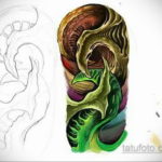 эскиз для тату биомеханика на ноге 28.11.2019 №011 -tattoo- tatufoto.com