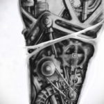 эскиз для тату биомеханика на ноге 28.11.2019 №019 -tattoo- tatufoto.com