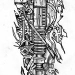 эскиз тату биомеханика 28.11.2019 №1020 -sketch biomechanics tattoo- tatufoto.com