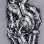 эскиз тату биомеханика 28.11.2019 №1024 -sketch biomechanics tattoo- tatufoto.com
