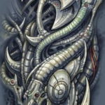 эскиз тату биомеханика 28.11.2019 №1066 -sketch biomechanics tattoo- tatufoto.com
