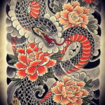 японская змея тату 26.11.2019 №003 -japanese snake tattoo- tatufoto.com