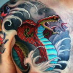 японская змея тату 26.11.2019 №023 -japanese snake tattoo- tatufoto.com