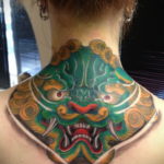 японские тату на шее 26.11.2019 №025 -japanese neck tattoos- tatufoto.com