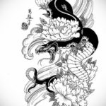 японские тату эскизы 26.11.2019 №001 -japanese tattoo sketches- tatufoto.com