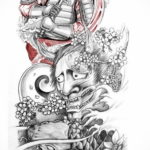 японские тату эскизы 26.11.2019 №004 -japanese tattoo sketches- tatufoto.com