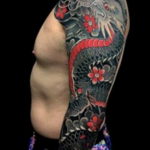 японский рукав тату 26.11.2019 №012 -japanese sleeve tattoo- tatufoto.com
