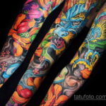 японский рукав тату 26.11.2019 №018 -japanese sleeve tattoo- tatufoto.com