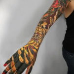 японский рукав тату 26.11.2019 №023 -japanese sleeve tattoo- tatufoto.com