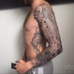 японский рукав тату 26.11.2019 №047 -japanese sleeve tattoo- tatufoto.com