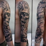 японский рукав тату 26.11.2019 №052 -japanese sleeve tattoo- tatufoto.com