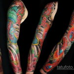 японский рукав тату 26.11.2019 №053 -japanese sleeve tattoo- tatufoto.com