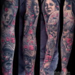 японский рукав тату 26.11.2019 №057 -japanese sleeve tattoo- tatufoto.com