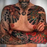 японский рукав тату 26.11.2019 №066 -japanese sleeve tattoo- tatufoto.com