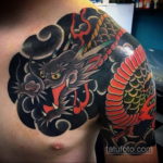 японское тату на плече 26.11.2019 №002 -japanese shoulder tattoo- tatufoto.com