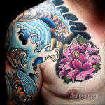 японское тату на плече 26.11.2019 №006 -japanese shoulder tattoo- tatufoto.com
