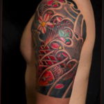 японское тату на плече 26.11.2019 №010 -japanese shoulder tattoo- tatufoto.com