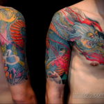 японское тату на плече 26.11.2019 №015 -japanese shoulder tattoo- tatufoto.com