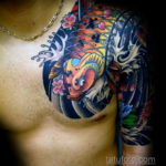 японское тату на плече 26.11.2019 №021 -japanese shoulder tattoo- tatufoto.com