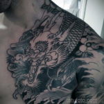 японское тату на плече 26.11.2019 №024 -japanese shoulder tattoo- tatufoto.com