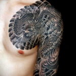 японское тату на плече 26.11.2019 №026 -japanese shoulder tattoo- tatufoto.com