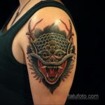 японское тату на плече 26.11.2019 №028 -japanese shoulder tattoo- tatufoto.com