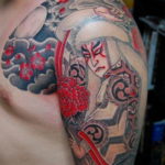 японское тату на плече 26.11.2019 №029 -japanese shoulder tattoo- tatufoto.com