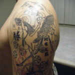 японское тату на плече 26.11.2019 №040 -japanese shoulder tattoo- tatufoto.com