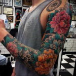 японское тату на плече 26.11.2019 №048 -japanese shoulder tattoo- tatufoto.com