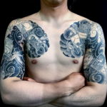 японское тату на плече 26.11.2019 №049 -japanese shoulder tattoo- tatufoto.com