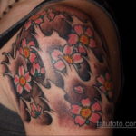 японское тату на плече 26.11.2019 №057 -japanese shoulder tattoo- tatufoto.com