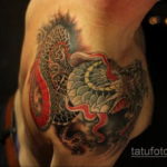 японское тату на плече 26.11.2019 №070 -japanese shoulder tattoo- tatufoto.com