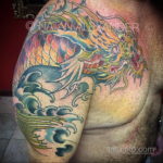 японское тату на плече 26.11.2019 №072 -japanese shoulder tattoo- tatufoto.com