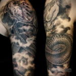 японское тату на плече 26.11.2019 №080 -japanese shoulder tattoo- tatufoto.com