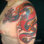 японское тату на плече 26.11.2019 №081 -japanese shoulder tattoo- tatufoto.com