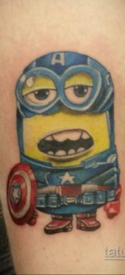 Фото Тату Миньон из мультика 12.12.2019 №014 -Tattoo Minion from the cart- tatufoto.com