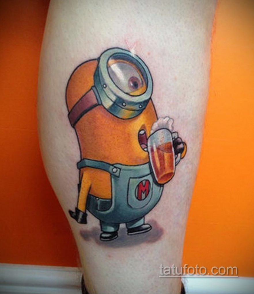 Фото Тату Миньон из мультика 12.12.2019 №024 -Tattoo Minion from the cart- tatufoto.com