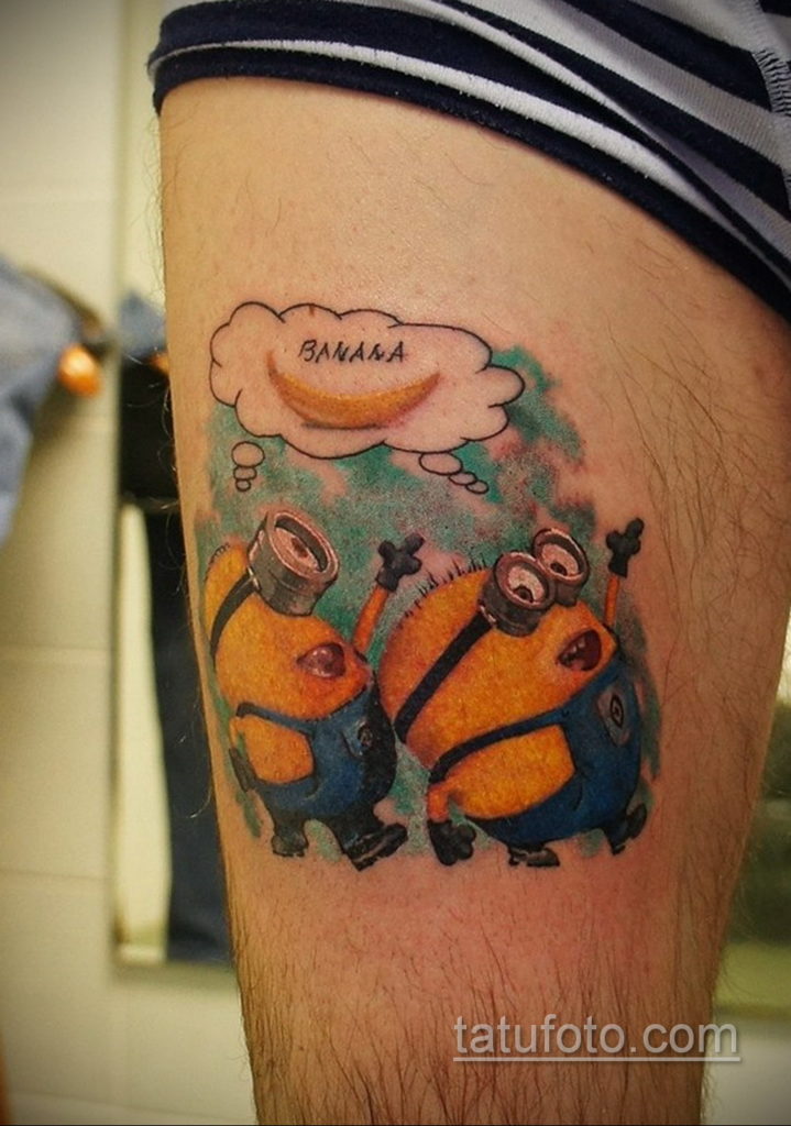 Фото Тату Миньон из мультика 12.12.2019 №028 -Tattoo Minion from the cart- tatufoto.com