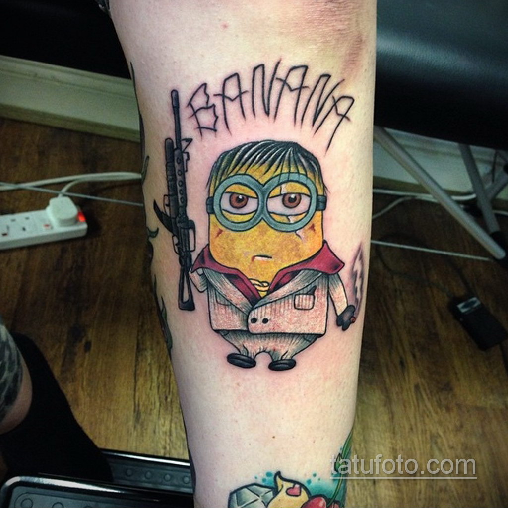 Фото Тату Миньон из мультика 12.12.2019 №029 -Tattoo Minion from the cart- tatufoto.com
