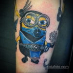 Фото Тату Миньон из мультика 12.12.2019 №034 -Tattoo Minion from the cart- tatufoto.com