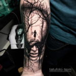 на фото татуировка в стиле Хоррор 12.12.2019 №047 -horror tattoo- tatufoto.com