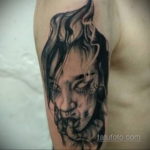 на фото татуировка в стиле Хоррор 12.12.2019 №049 -horror tattoo- tatufoto.com