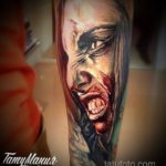 на фото татуировка в стиле Хоррор 12.12.2019 №050 -horror tattoo- tatufoto.com